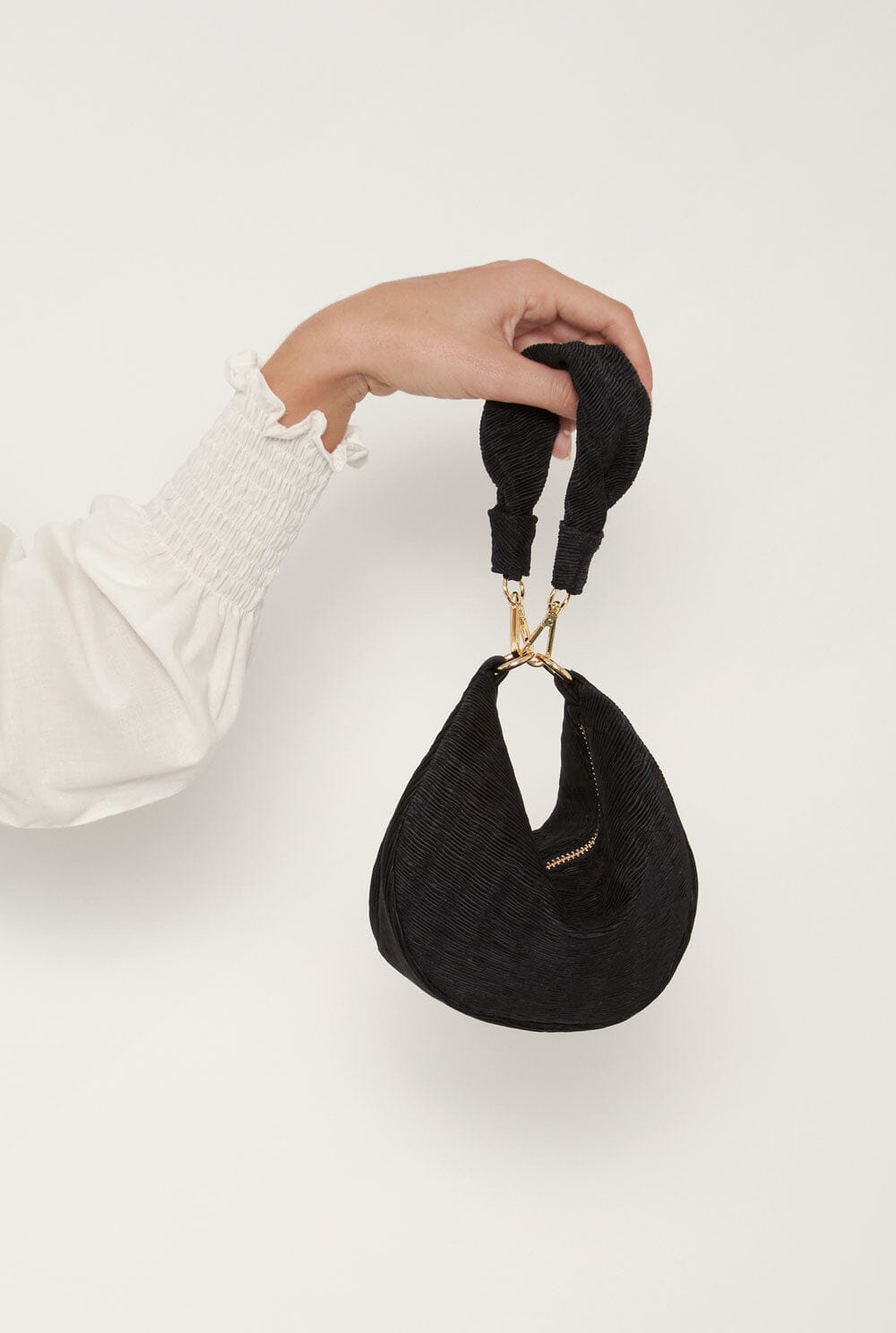 The Baby Gondola Raso Plisé black Hand bags The Bag Lab 