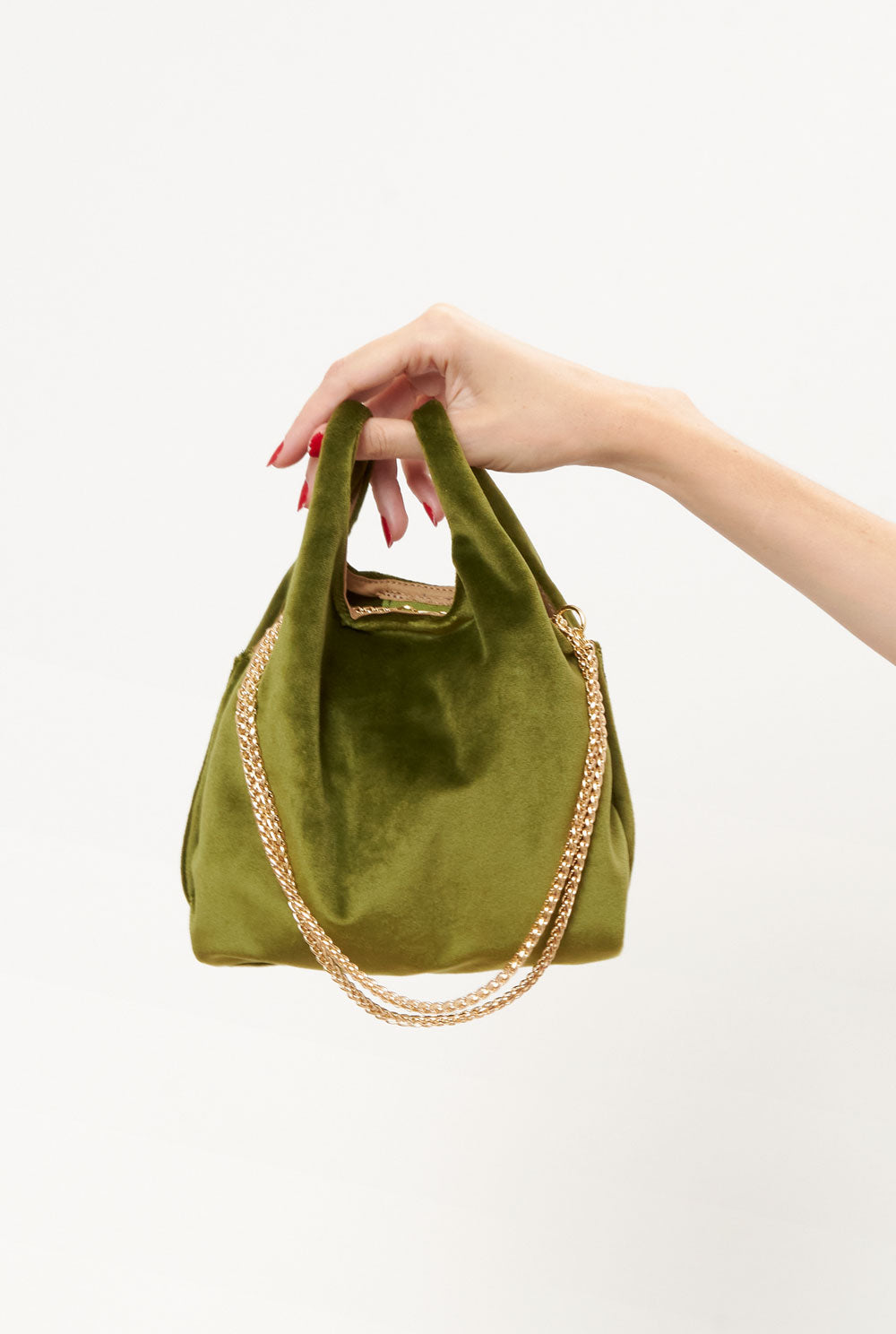The baby julia bag new velvet olive green Mini bags The Bag Lab 