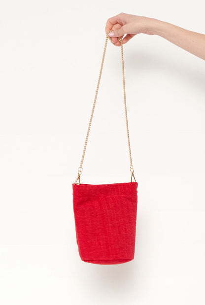 The Mini Cube Bag Raso Plisé red Shoulder bags The Bag Lab 