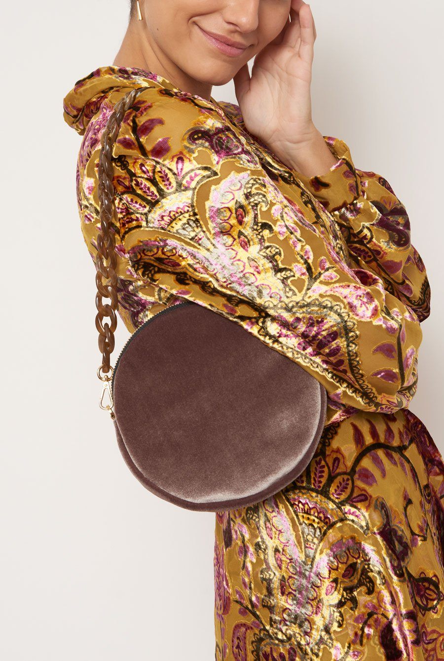 Gold round bag fashion