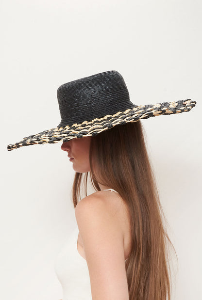Tris-tras straw hat black headpiece Zahati 