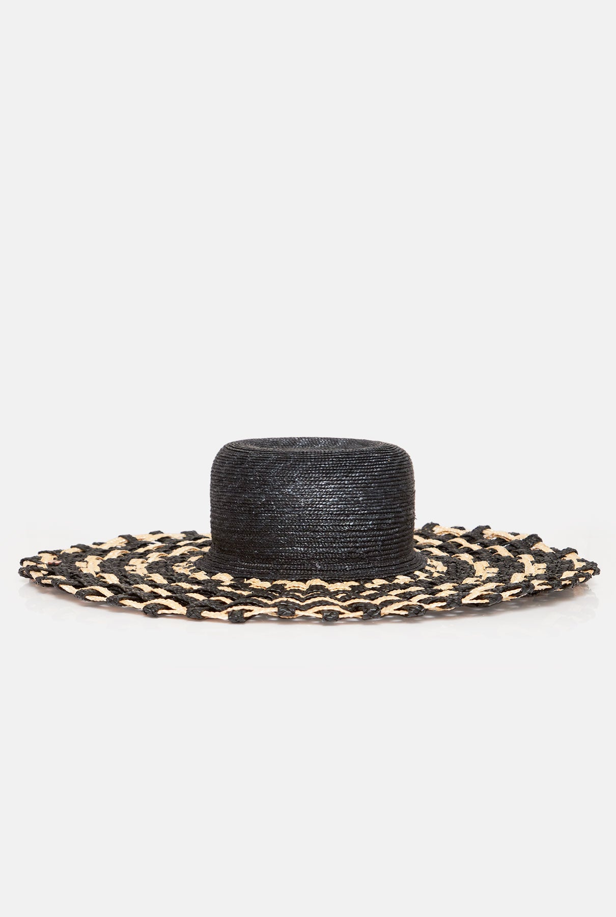 Tris-tras straw hat black headpiece Zahati 