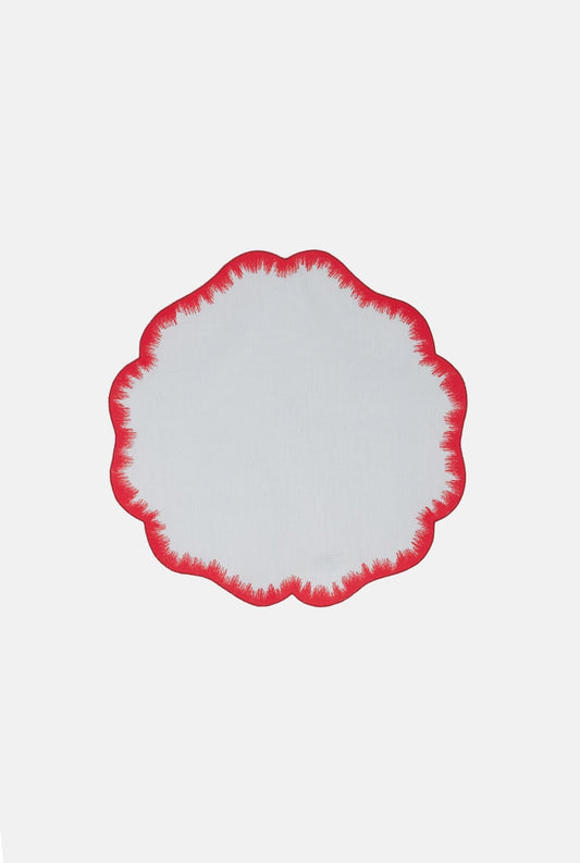 Valver white and red placemat Tablewear Los Encajeros 