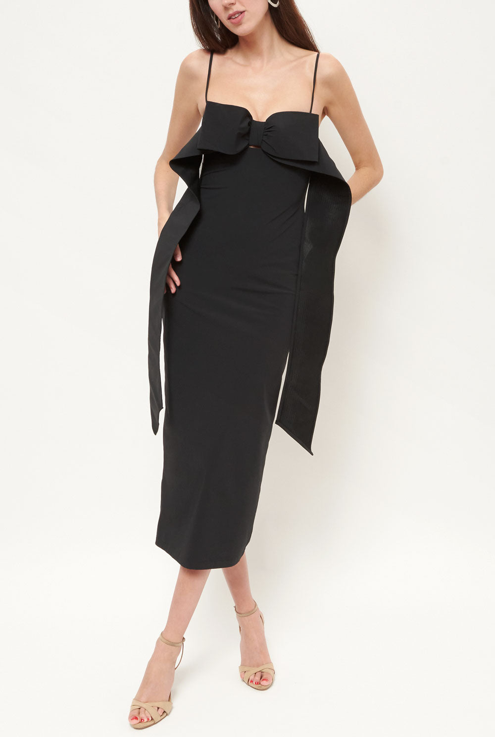 Topshop bow twist sales midi dress