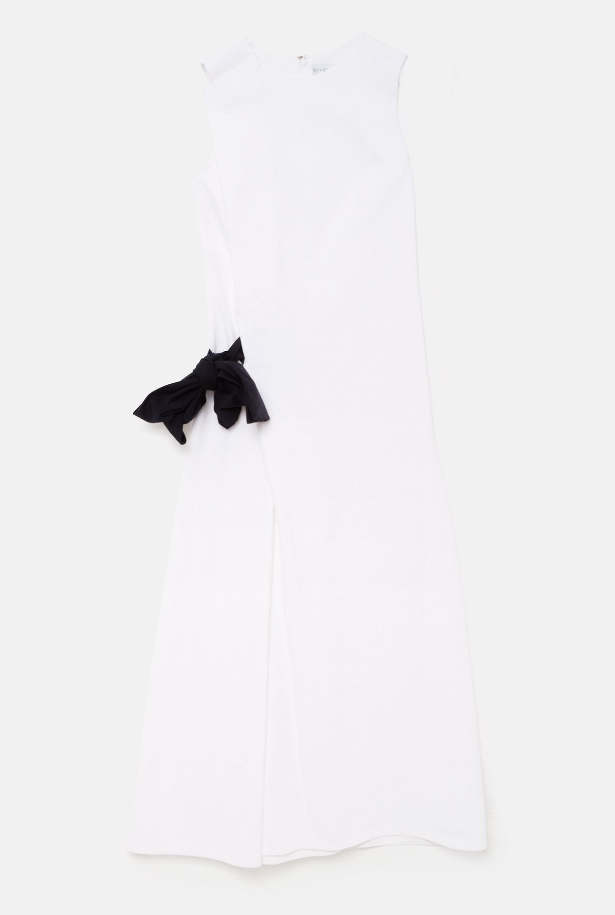 Vestido semientallado lazo con textura de flores blanco - Pre Order dress Devota & Lomba 