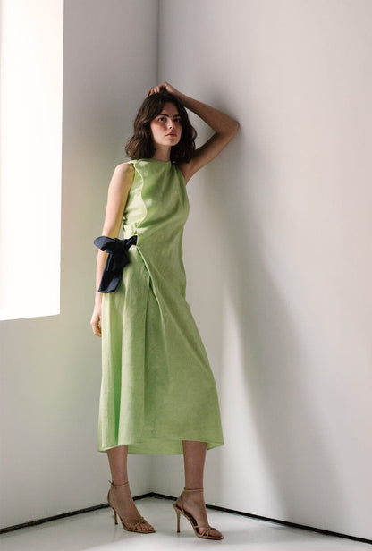 Vestido semientallado lazo Green - Pre-order Dresses Devota & Lomba 