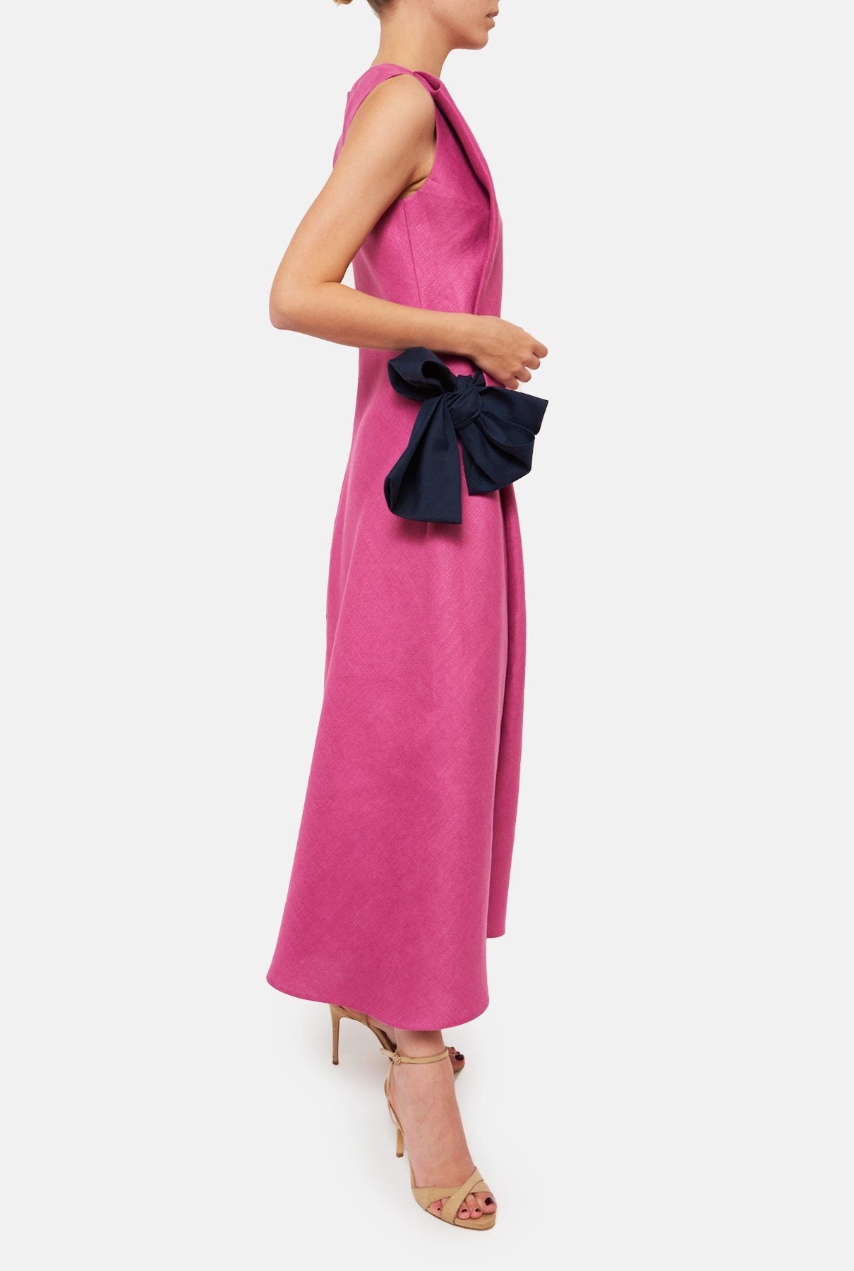 Vestido semientallado lazo Pink dress Devota & Lomba 